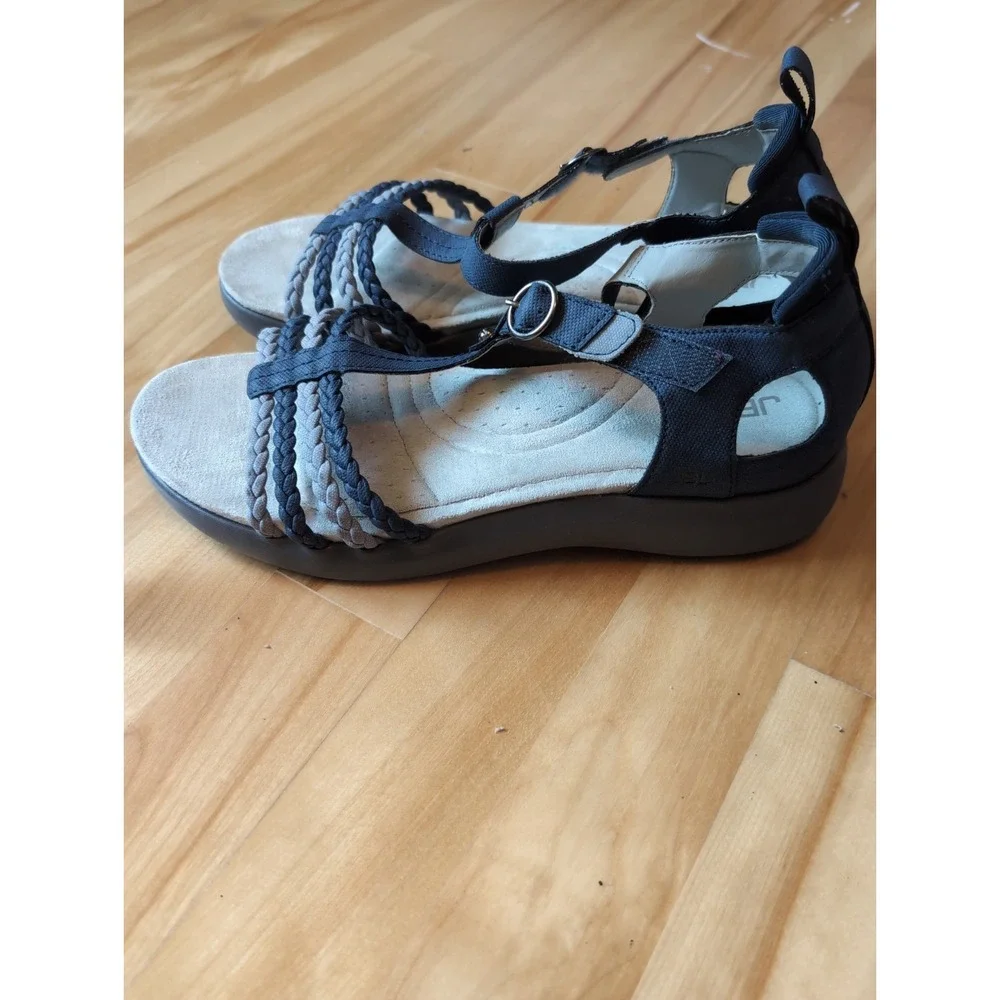 JBU Memory Foam Jambu Blue Size 9M Trendy Ocean Sandal